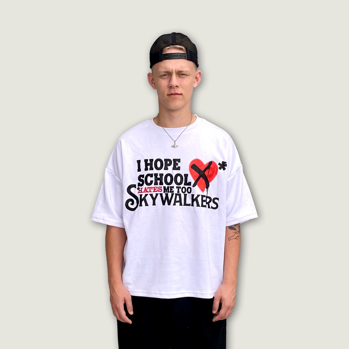 HATE SCHOOL TEE WHITE