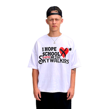 HATE SCHOOL TEE WHITE