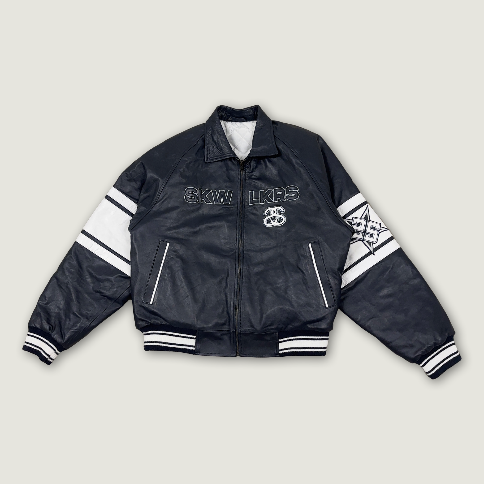 SKW25 NAVY LEATHERJACKET ( PRE-ORDER )