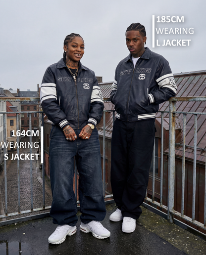 SKW25 NAVY LEATHERJACKET ( PRE-ORDER )